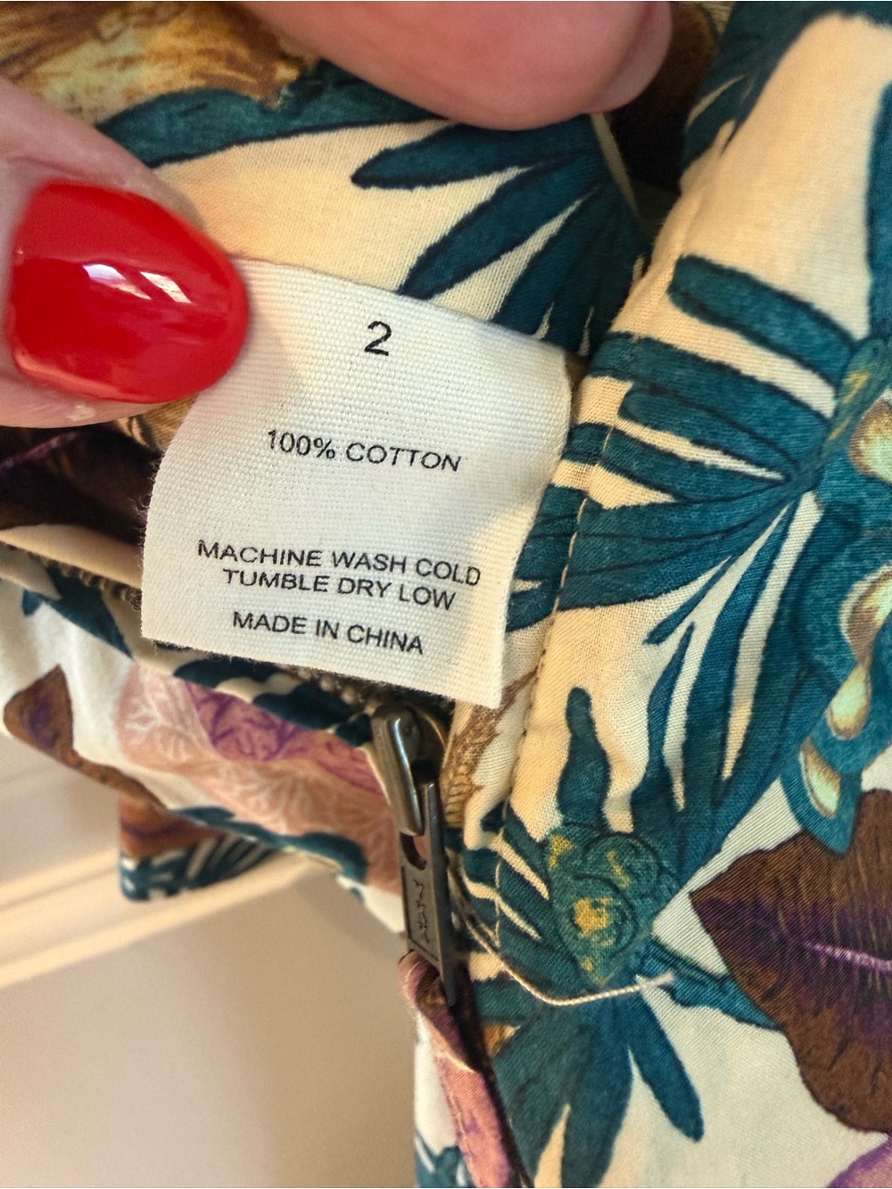 Ulla Johnson Cream Maxi Dress with Green and Pink Botanical Print - Picture 6 of 6